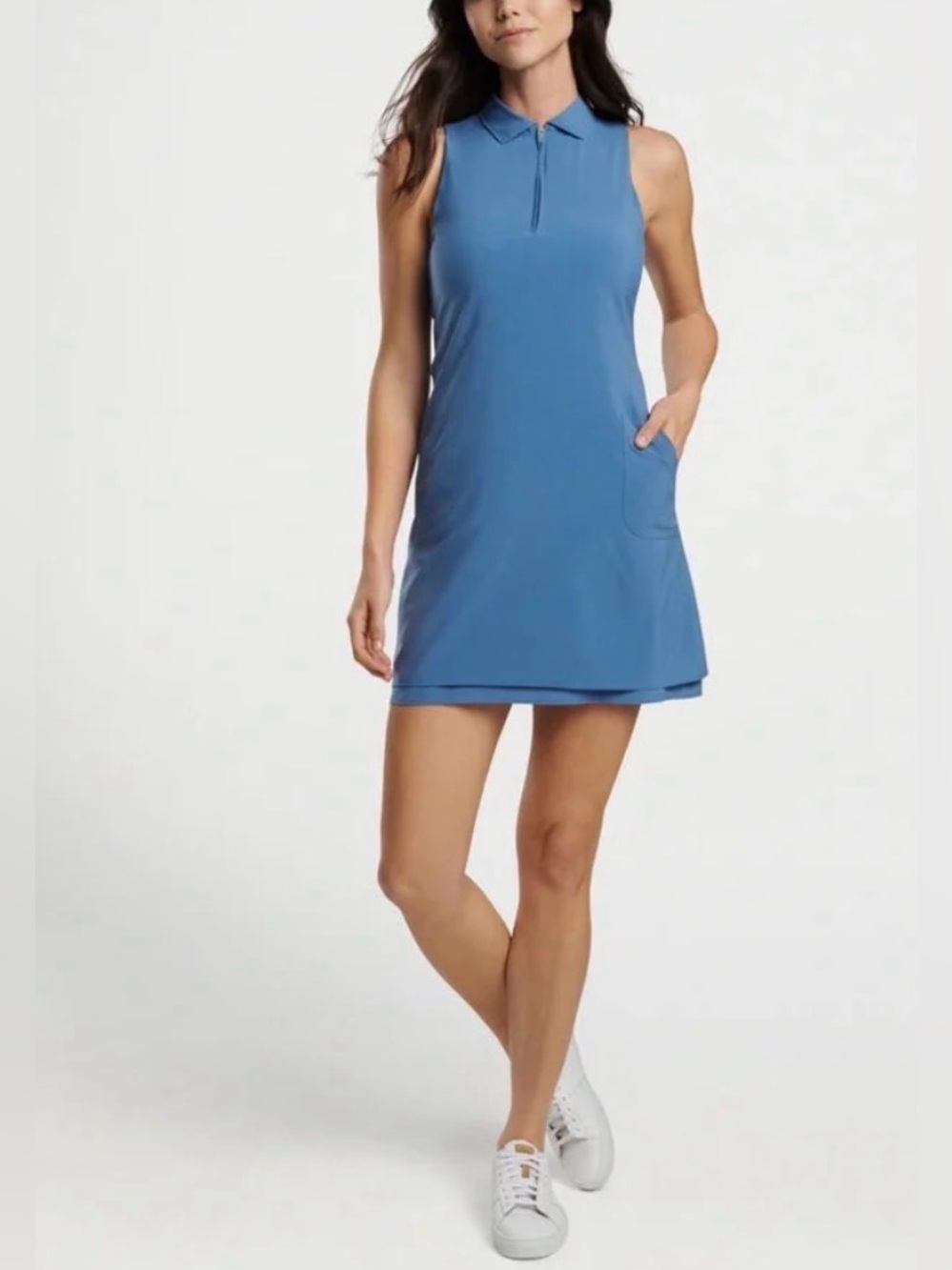 Peter Millar Womens Carner Sleeveless Sport Golf Dress Size L LF23ED06 Storm
